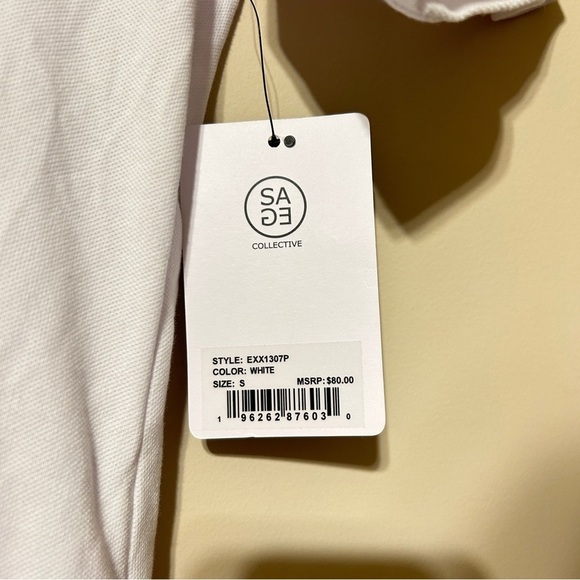 NWT [sage collective pro shop] volley stretch cotton sport dress in white - Picture 5 of 5